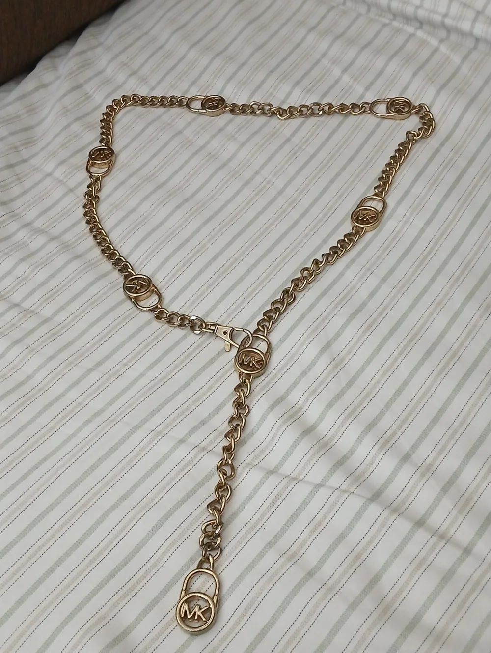Micheal Kors Gold Chain Logo Belt